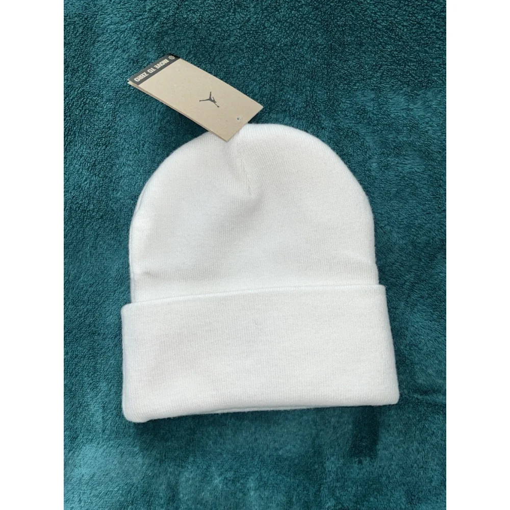New! Nike Jordan Jumpman Logo Cuffed Beanie Hat White Color Adult Unisex